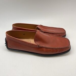 Tods Loafers Mens 8.5 UK 9.5 US Red Leather Slip On Driving Moccasins Italy Shoe